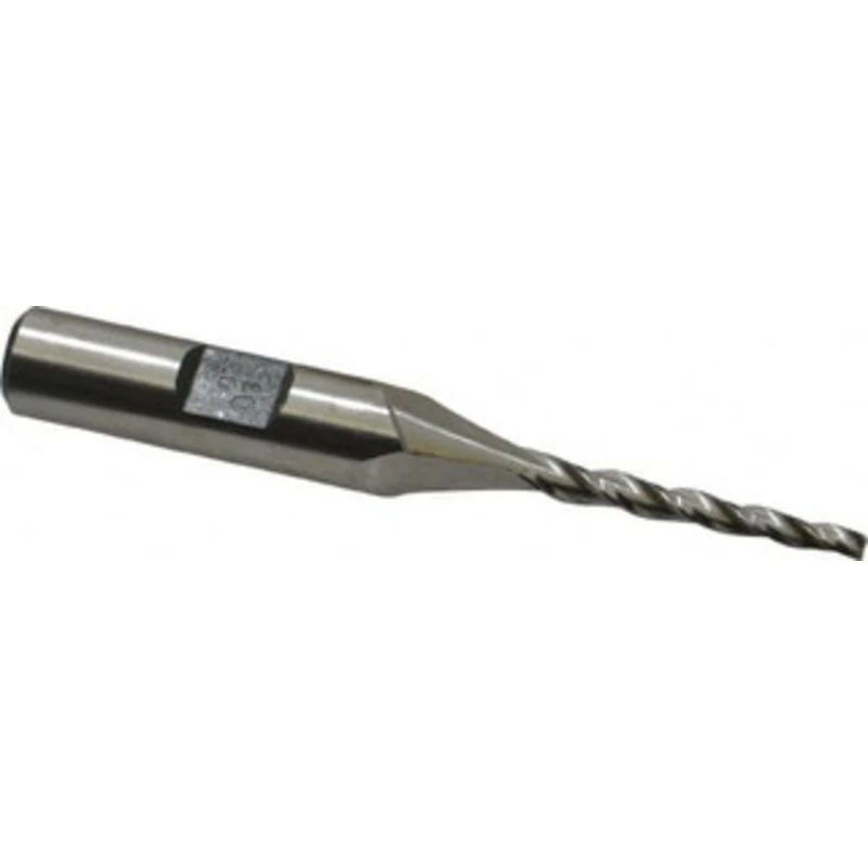 Made in USA 1.5 per Side 3/32 Small End Diam 1 LOC 3-Flute High Speed Steel Tapered Square End Mill Uncoated, 3/8 Sha...